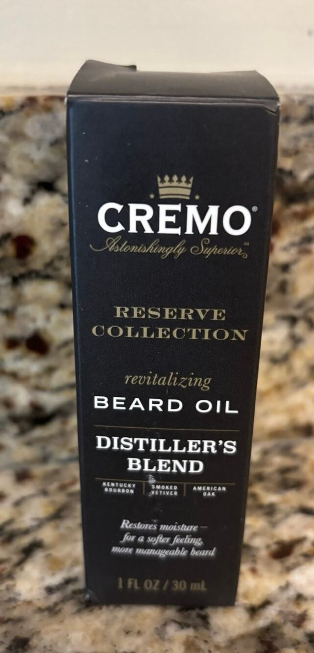 New Cremo Reserve Collection Beard Oil Distiller's Blend 1Fl OZ